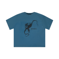 SKULL TEE WASHED OCEAN BLUE
