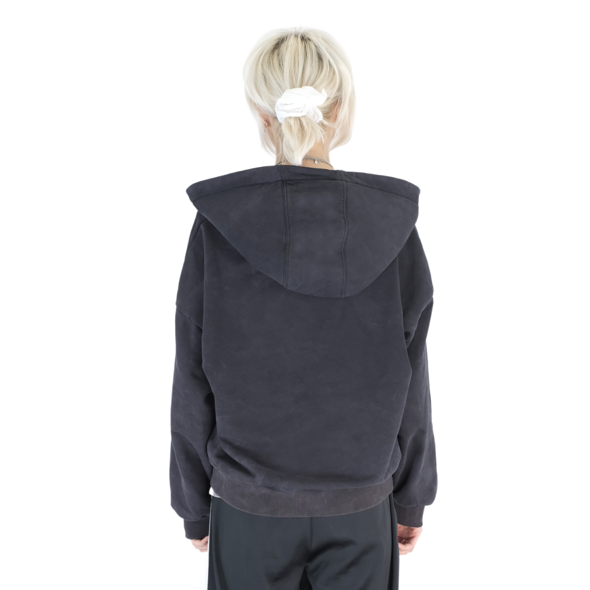 GOTHIC ZIP HOODIE WASHED BLACK