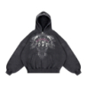 GOTHIC ZIP HOODIE WASHED BLACK
